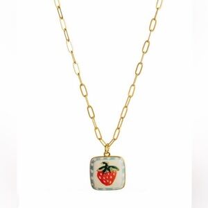 Gold Strawberry Pendant Necklace A1700